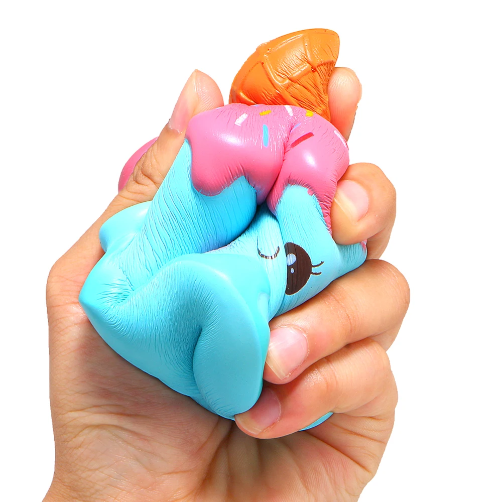 Kawaii Unicorn Blue Cake Squishy Slow Rising Squeeze Toys Soft squishy Slow Rising Cream Scented Stress 4