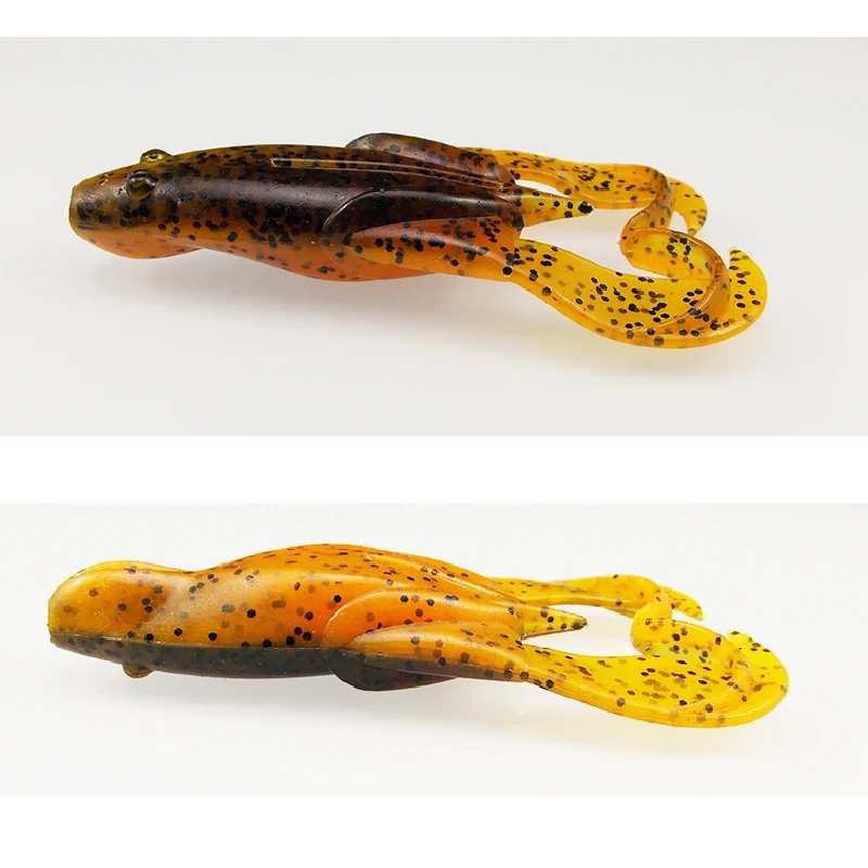 Фото ESFISESFISHING Flapper Frog, 75 мм, 6 шт., топ, для воды, Pesca, мягкие, Silcone, наживка Isca, искусственные рыболовные приманки, снасти, воблеры, двойные хвосты №3