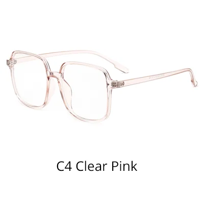 C4 Clear Pink Ralferty, негабаритные женские очки, оправа, женские очки по рецепту, прозрачные, синий светильник, очки, компьютерные очки W95055 - Цвет оправы: C4 Clear Pink