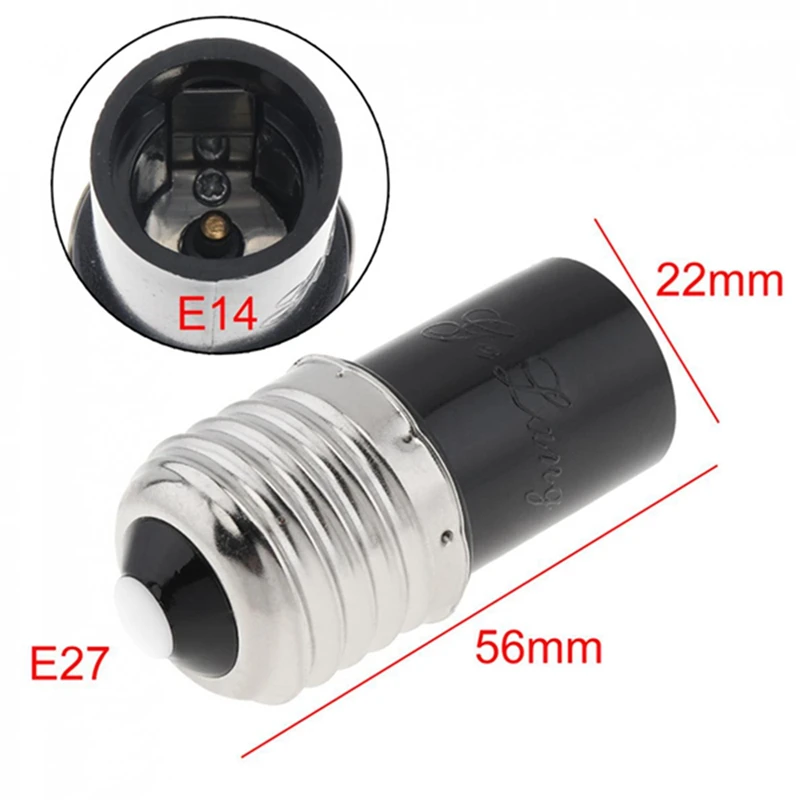 

AC100-240V 4A Black E27 To E14 Lamp Holder Light Socket Bulb Adapter Anti-burning PBT Converter for Home LED Light Conversion