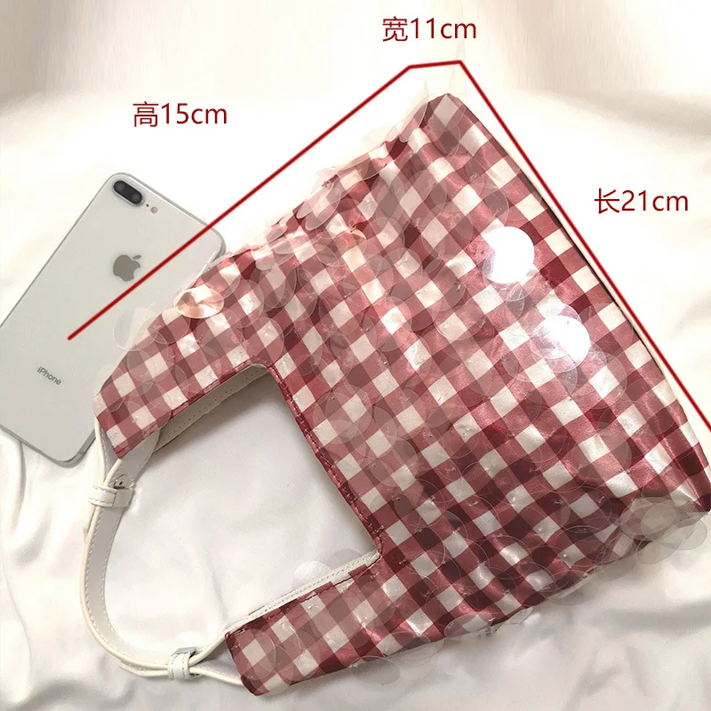 

2019 Singapore Celebrity Style Transparent Scale Shoulder Bag Western Style Non-mainstream Sequin Ornaments Women's Casual Hand