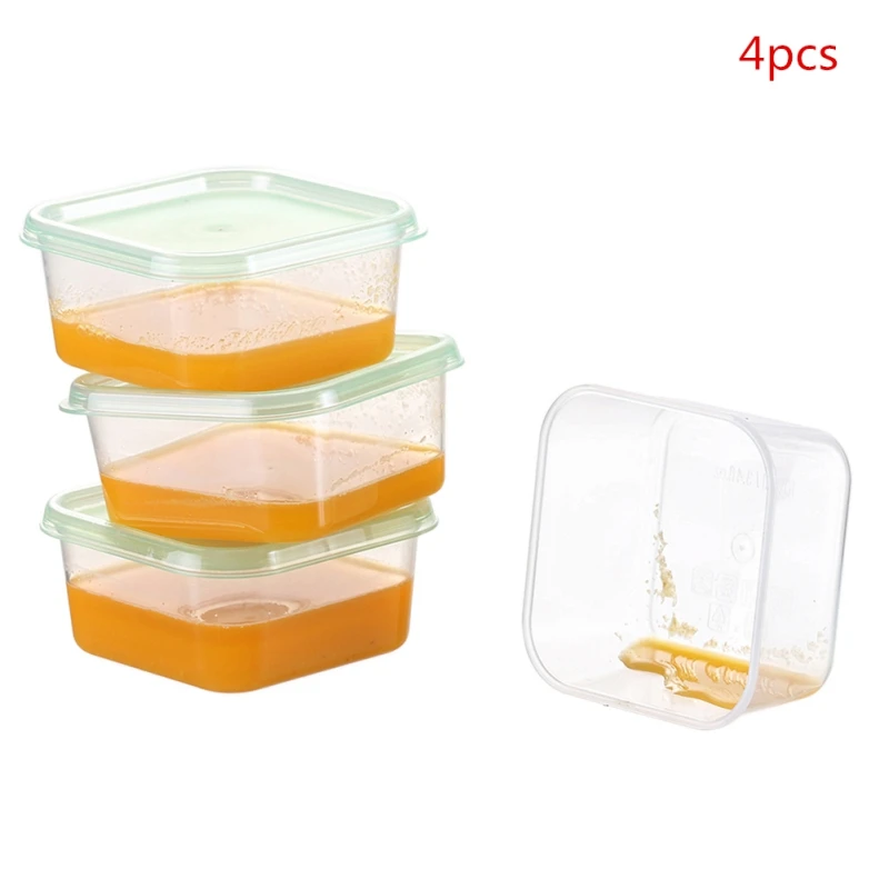 4PCS PP Mini Sealed Food Storage Box Portable Household Small Box Baby Food Supplement Box