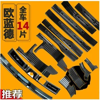 

For Mitsubishi Outlander 2013-2019 car Rear Bumper Protector Sill Trunk Tread Plate Trim Scuff Plate/Door Sill car accessories