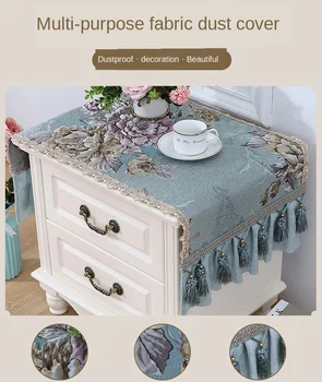 

European Style Jacquard Bedside Table Cover Towel Multi-function Washing Machine TV Refrigerator Microwave Oven Dust Cover LA591