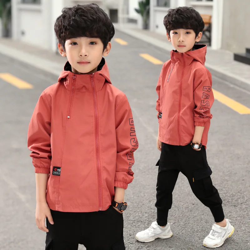 

Childrenswear Spring Clothing BOY'S Hooded Coat 2019 New Style Children Big Boy Raincoat Jacket Spring And Autumn Korean-style F