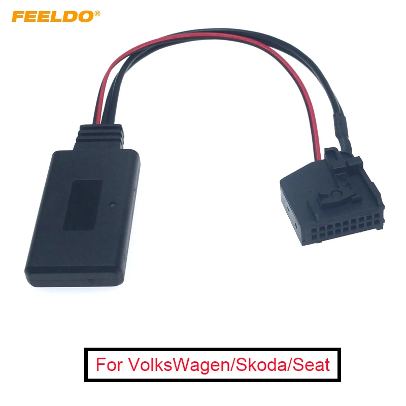 FEELDO 1PC Car Wireless Bluetooth Aux Receiver Cable Adapter for VolksWagen Skoda Seat MFD2 RNS2 Radio Stereo Audio Input | Автомобили и