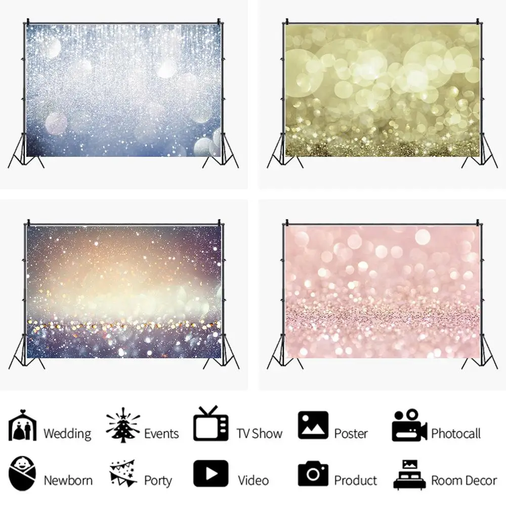 

Размытые светлые пятна и блестящие серебряные блестки тематические фоны фото фоны Декорации для вечерние фотографии реквизит