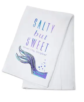 

Ocean City, Maryland - Salty But Sweet - Mermaid Tale (100% Cotton Kitchen Towel)
