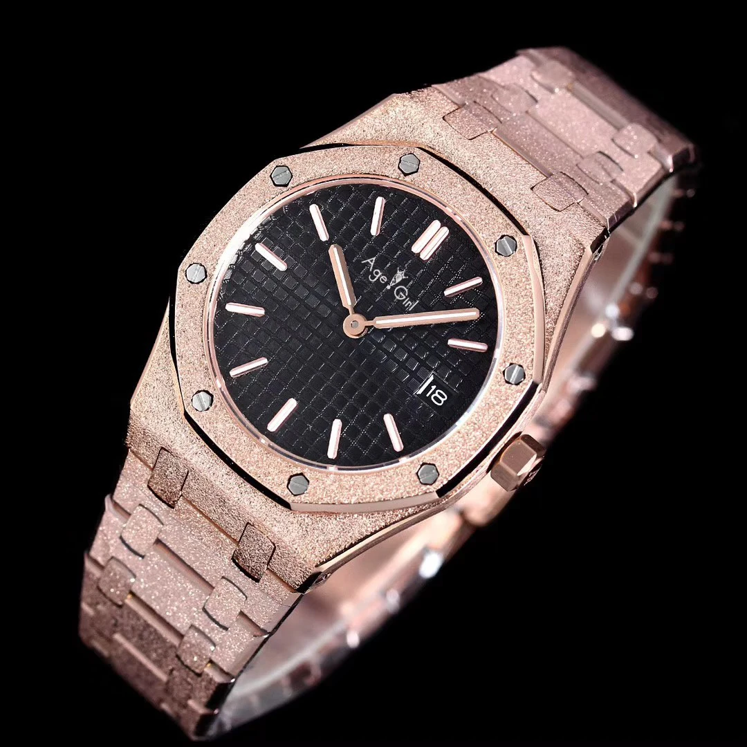 

Luxury Brand New Women Lady Watch Girl Sapphire Matte Stainless Steel Luminous Watches Royal Oaks Rose Gold Black Blue Grey AAA+