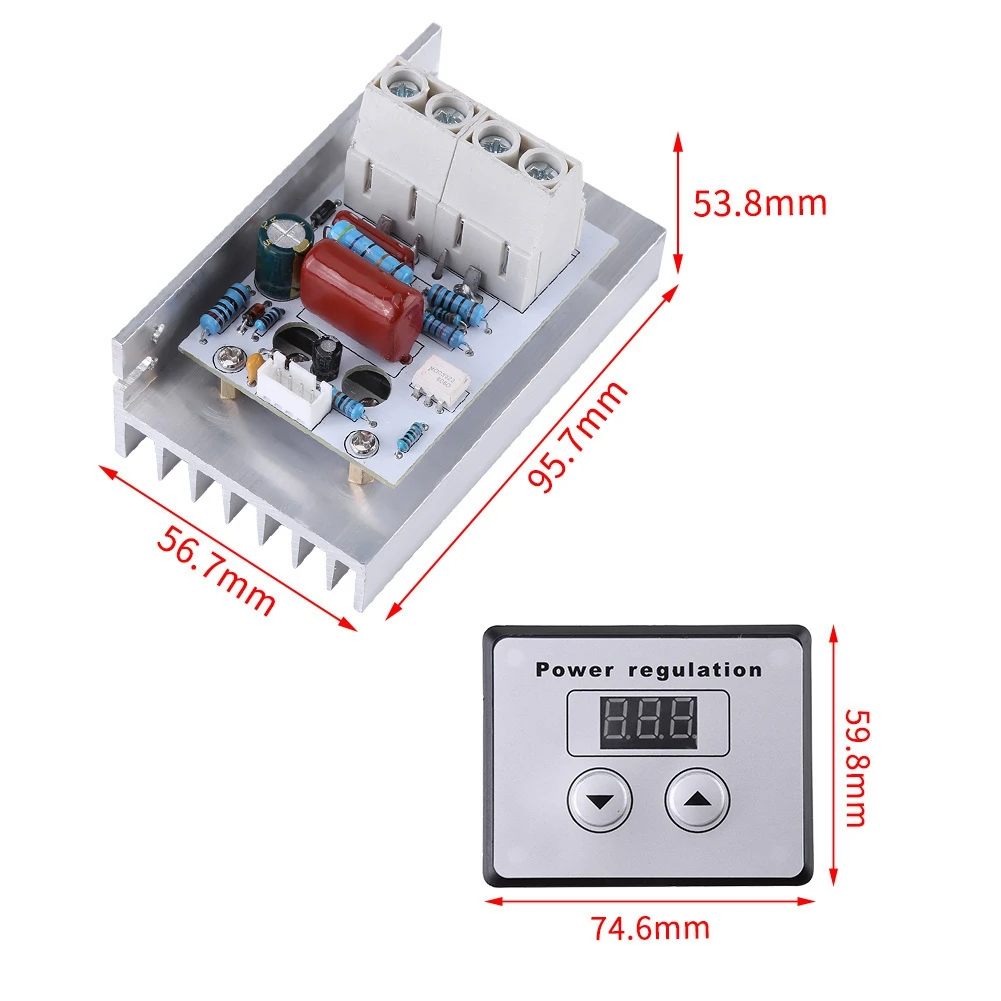 AC 220V 10000W SCR цифровой контроль Электронный регулятор напряжения регулятор скорости Диммер термостат+ Цифровые Счетчики питания