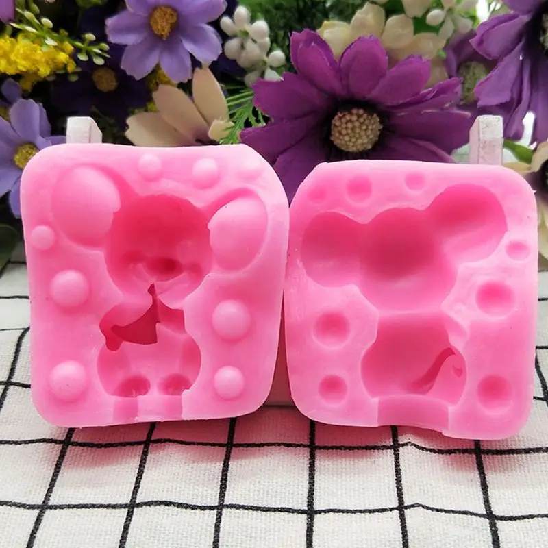 3D маленькая мышь стерео мусс торты силиконовая форма DIY свеча для украшения торта ароматический гипсовый пресс-формы