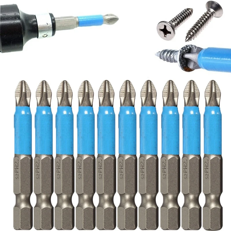 

10/5/2Pcs Screwdriver Bits Set 50mm PH2 Anti-slip with Magnetic 1/4" Hex Shank Fits Hand Electric Drill Driver Hand Accessories