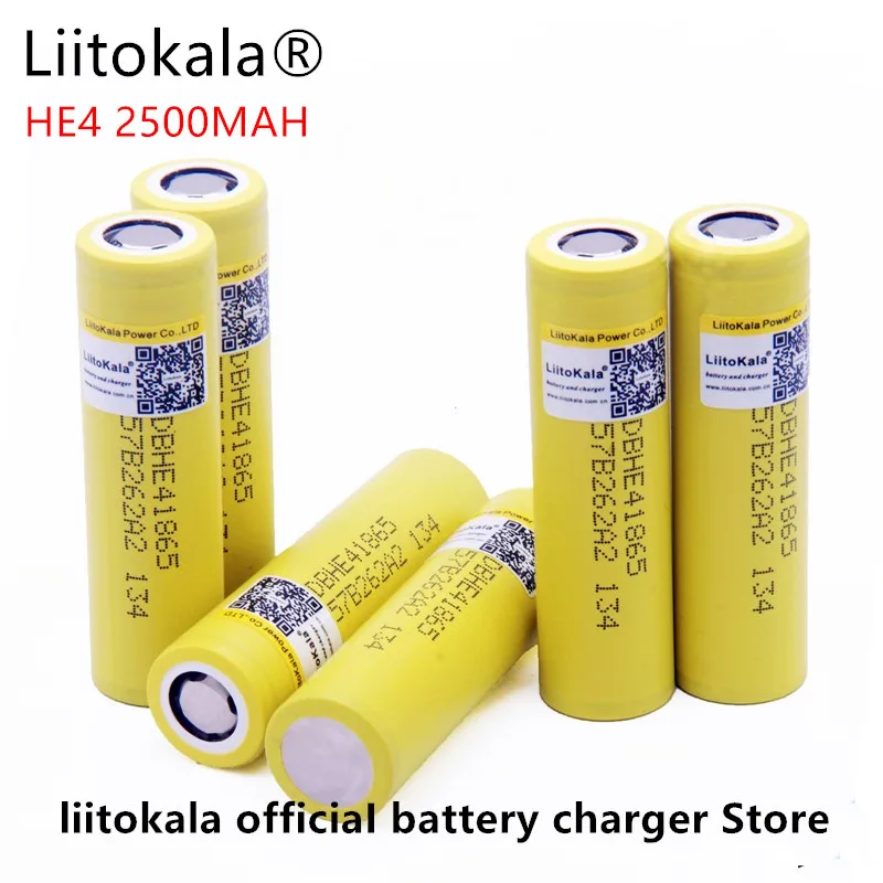 Перезаряжаемый литий ионный аккумулятор Liitokala для LG HE4 18650 3 6 В 2500 мА · ч
