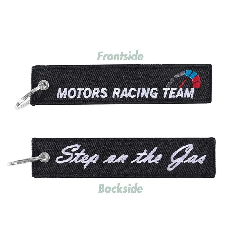 Fashion Auto Keychain Embroidery Tag keychain for motorcycle keys car keyring Aviator Ring Jewelry Customized Keychains llavero