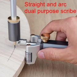 Woodworking Straight and Arc Dual-purpose Marker Parallel Marker Drawing Gauge Outline Gauge Multifunctional Marking Tool