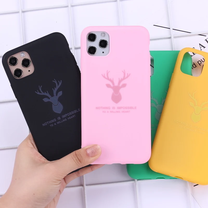 Buck Deer Moose Head Bold Phone Cover For iPhone 12 Mini 11 Pro Max X XS XR 7 8 7Plus 8Plus 6S SE Soft Silicone Candy Case | Мобильные