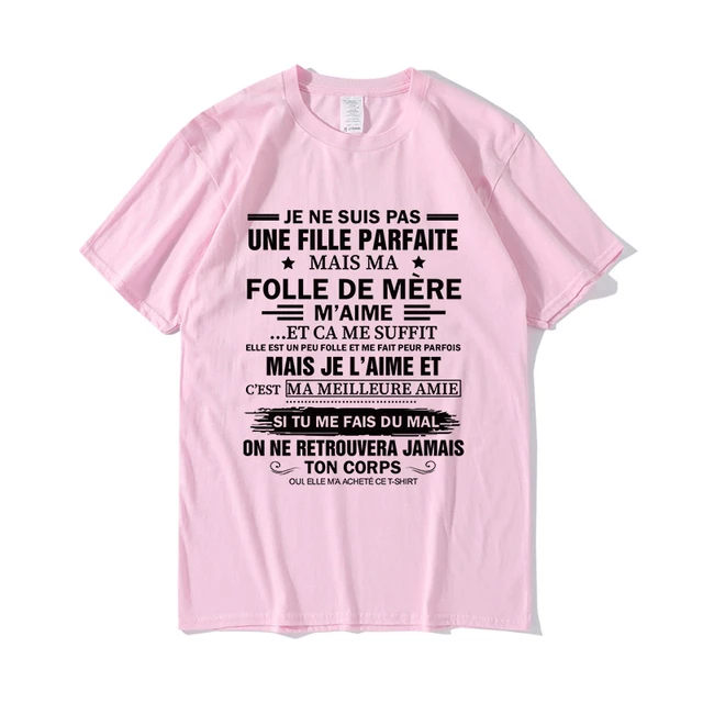 100 t-shirt en coton femmes filles je ne suis pas une fille parfaite mais ma