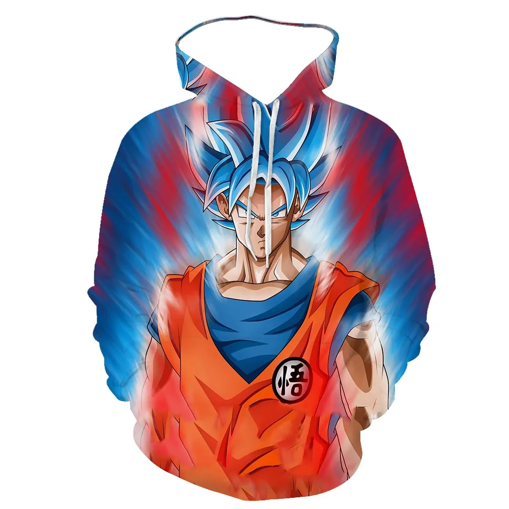 

Hot sale new anime dragon ball 3D printing super Saiyan long sleeve hoodie European and American couple
