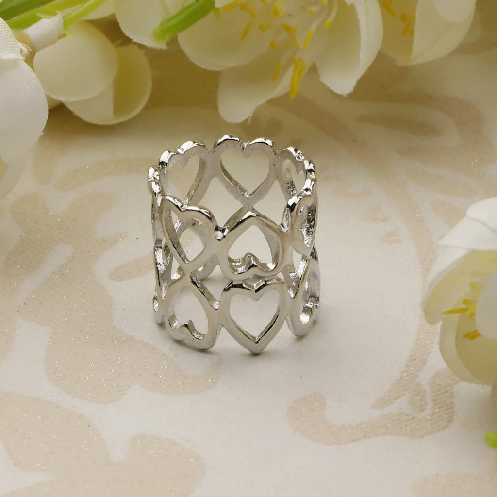 MagiDeal Love Mini Heart Shape Silk Chiffon Scarf Clip Ring Shawl Clasp Golden/silver color Tone Solid Alloy