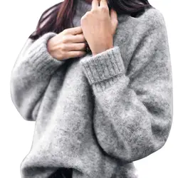 Свитер женский пуловер высокая эластичность трикотажные топы с длинными рукавами свитер Свободный Трикотаж женский свитер, пуловер