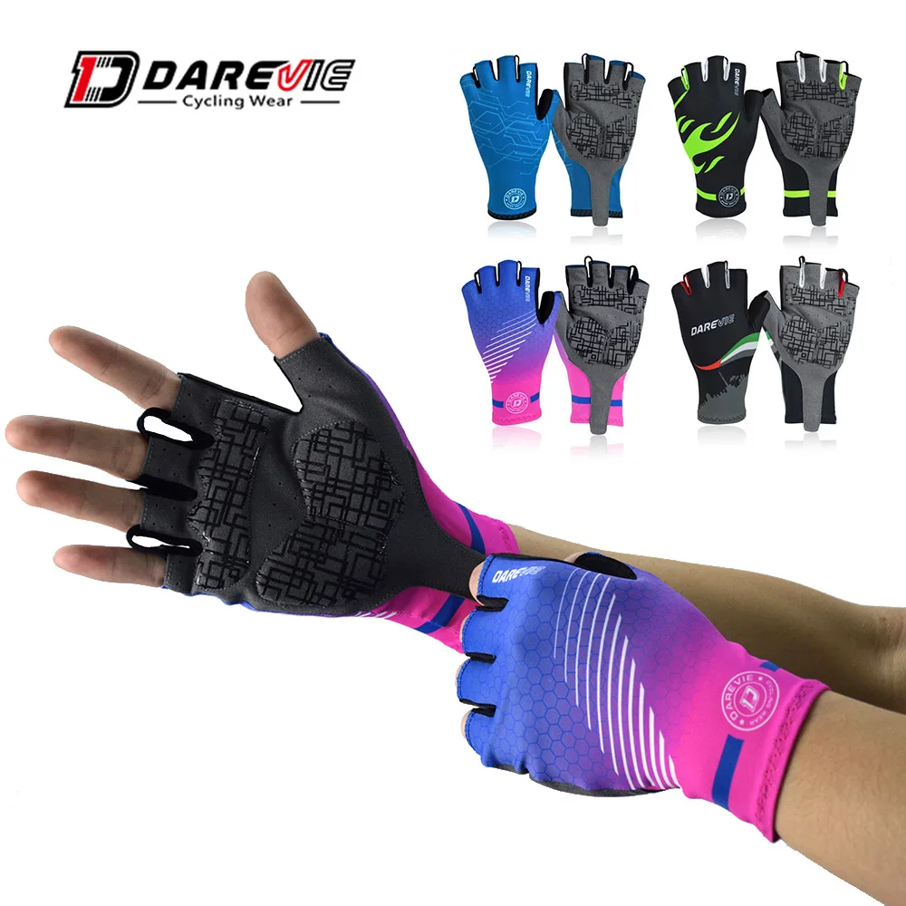 Miglior Darevie Mezza Finger Gloves Ciclismo Gel Imbottito Guanti Guanti Da Ciclismo Traspirante Bike Guanti Antiurto MTB Ciclismo Guanti Ciclo Strada