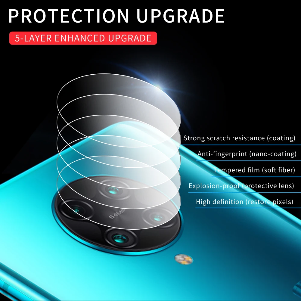 Закаленное защитное стекло для объектива камеры Xiaomi Poco F2 Pro 3 шт.|Защитные стёкла и