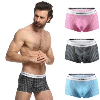 

Men's Mid-Waist Function Breathable Panties Boxers Sexy Comfortable Dot Print Panties Underwear Boxers Shorts Underpants