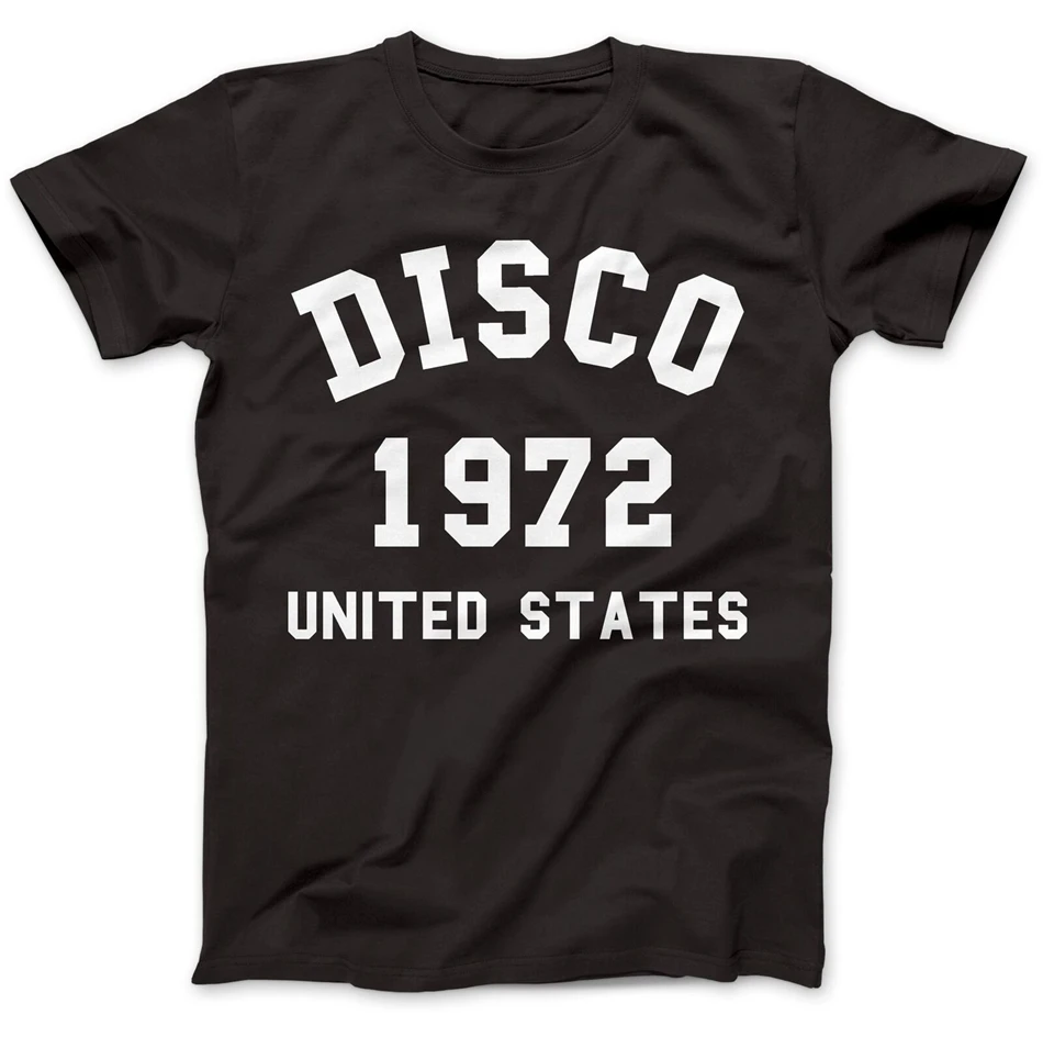 Футболка с надписью Disco Music 1972 USA 100% хлопок Italo новые крутые топы для спортзала