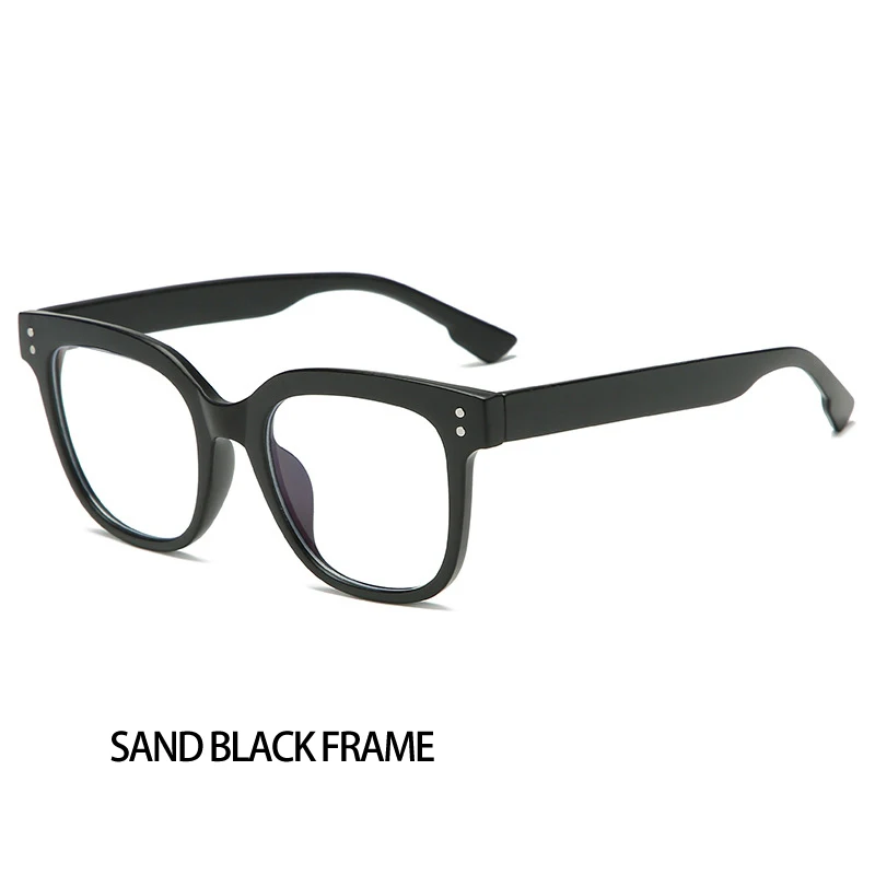 Винтажная черная оправа анти-голубые легкие очки квадратная плоская зеркальная оправа очки для женщин и мужчин рисовые ноготь ретро очки armacao - Цвет оправы: 7Sand black