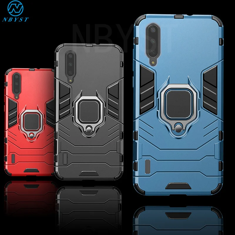

For Xiaomi Mi 9 Case Armor PC Cover Finger Ring Holder Phone Case Mi 5X 6X 8 8SE Cover Shockproof Bumper TPU Rim Shell Mi 8PRO