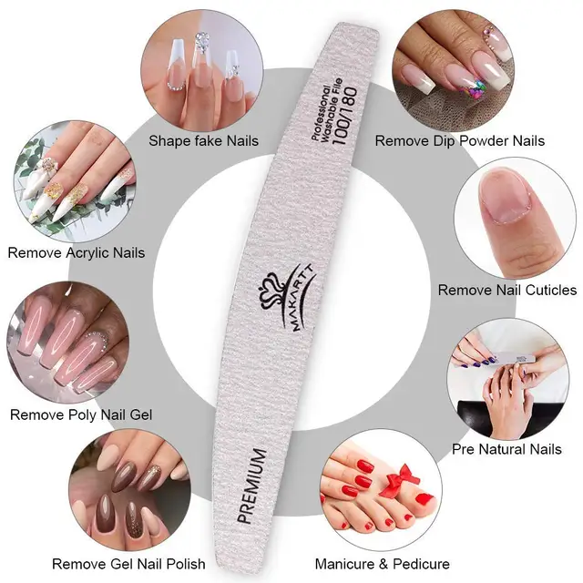 10pcs Zebra Nail Files Set: Buffers for Gel Polish
