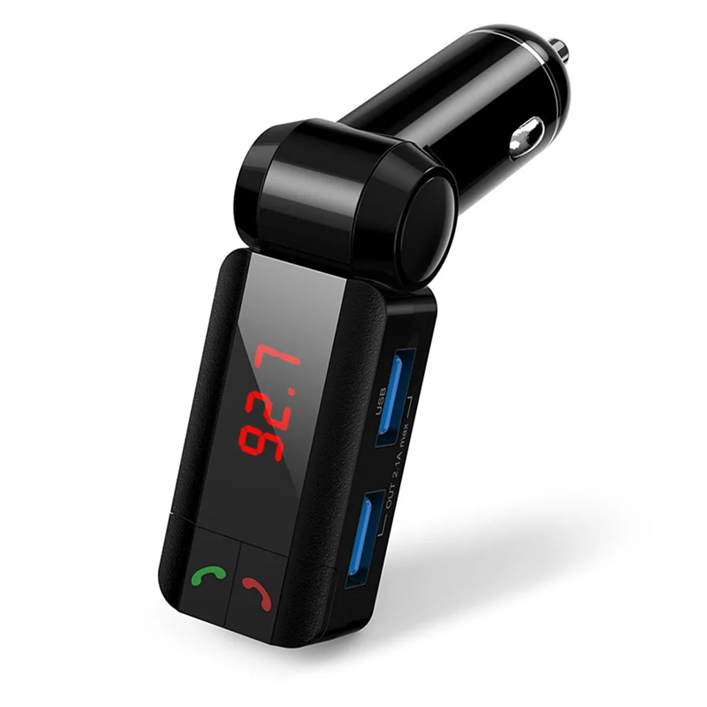 Bluetooth fm-передатчик, беспроводной Bluetooth Автомобильный fm-радио адаптер с громкой связью, автомобильный комплект с двойным usb-портом зарядное устройство