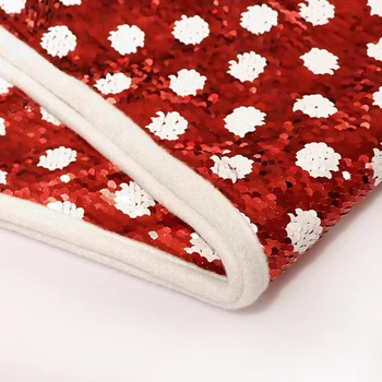 

48inch Wrap Christmas Tree Skirt Gift Home Decor Traditional Theme Family Party Restaurant Hotel Three-dimensional Sequins