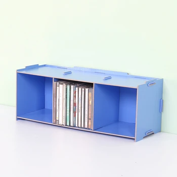 

Wooden large capacity stackable CD shelf creative style CD storage rack