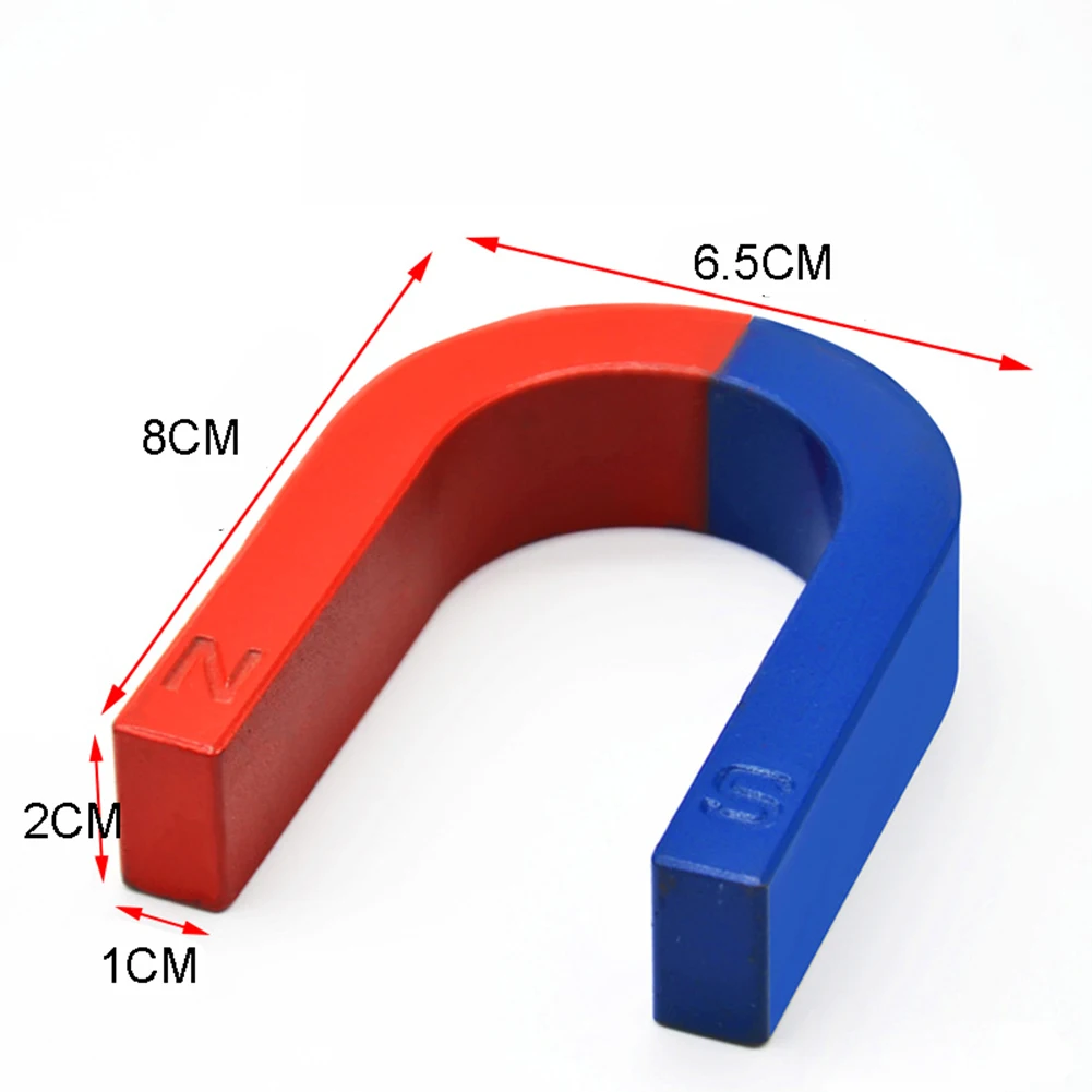  Children Student Physics Experiment Tool Pole Teaching Red Blue Painted U Shaped Horseshoe Magnet - 4000300072204