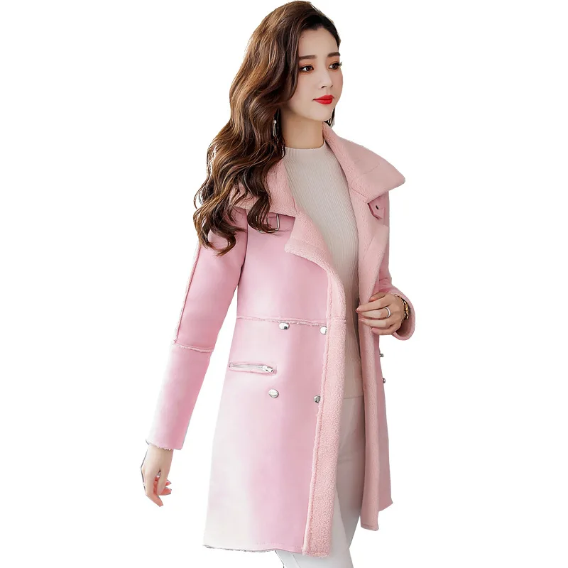 

Solid Color Fashion Comfortable Trend Mid-length 2018 Autumn & Winter Woolen Jacket Long Sleeve Elegant