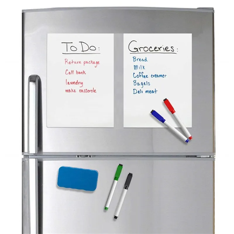 A5 Magnetic Marker Writing Dry Wipe Remind Memo Kitchen Whiteboard