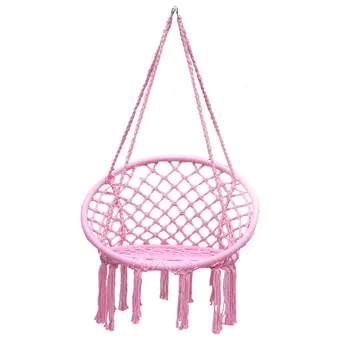

New Hammock Chair Macrame Swing Bohemian Style Cotton Rope Mesh Swing Hanging Chair Indoor Outdoor Perfect Decor Garden Patio