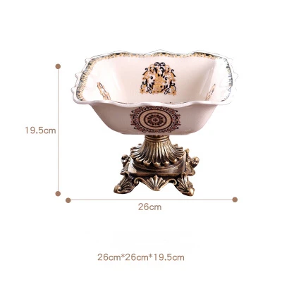 3 26*26*19.5cm Creative American Square Flower Ice Crack Ceramic Fruit Plate Home Decoration Storage Crafts Ornaments Snack Plate - Цвет: 3