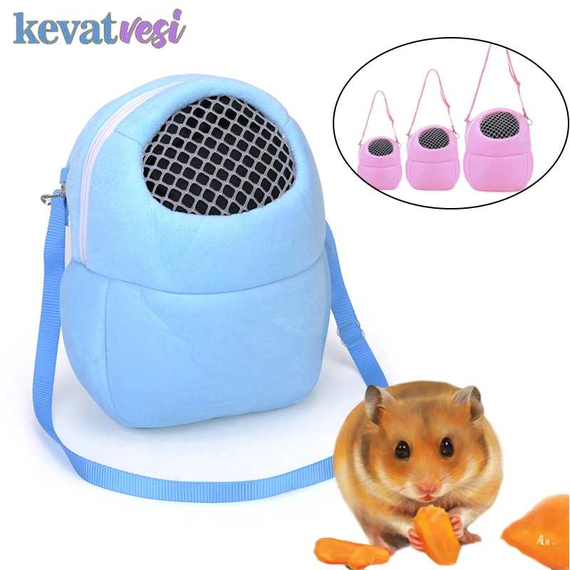 

Portable Small Pet Carrier Small Pet Hamster Carrier Cage Mesh Window Breathable Chinchilla Guinea Pig Cage Shoulder Bag