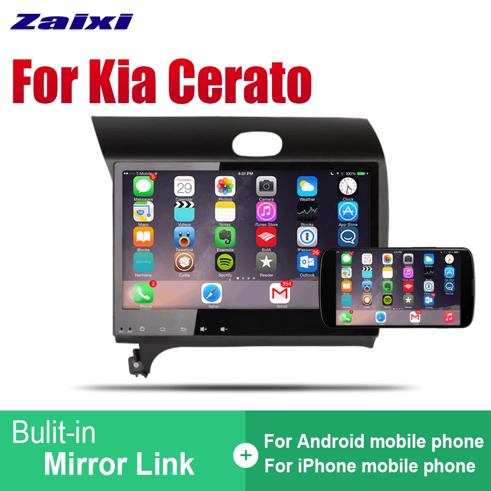 Sale ZaiXi Android 2 Din Auto Radio For Kia Cerato Forte K3 2012~2016 LHD Car Multimedia Player GPS Navigation System Radio Stereo 4