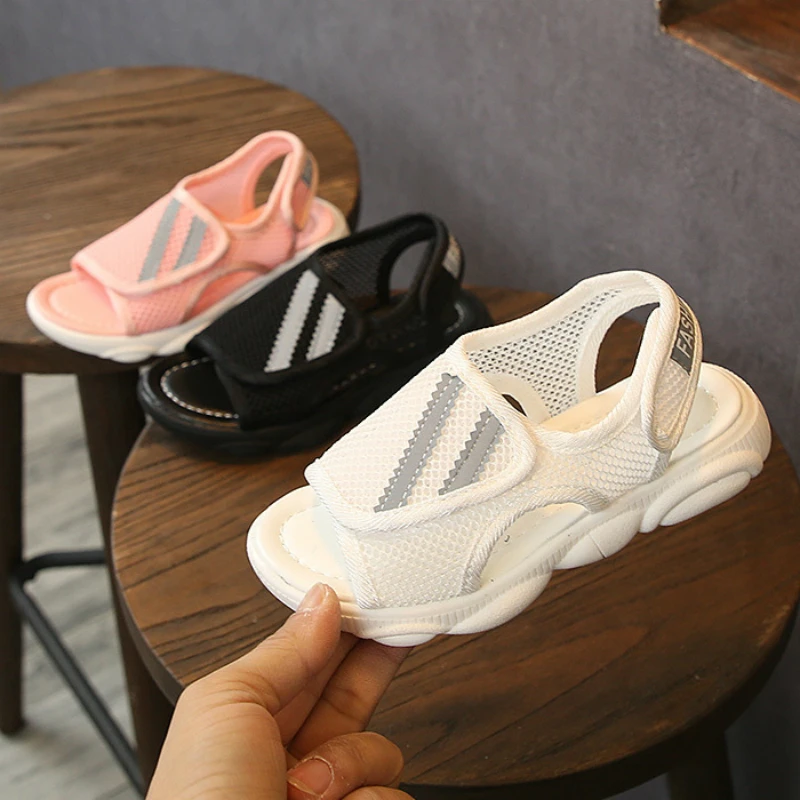 

Beach Sandals for Big Girls in Summer Breathable Mesh Elastic Cute Bear Sole Leisure Children Mini Melissa for Baby Boys Sandals