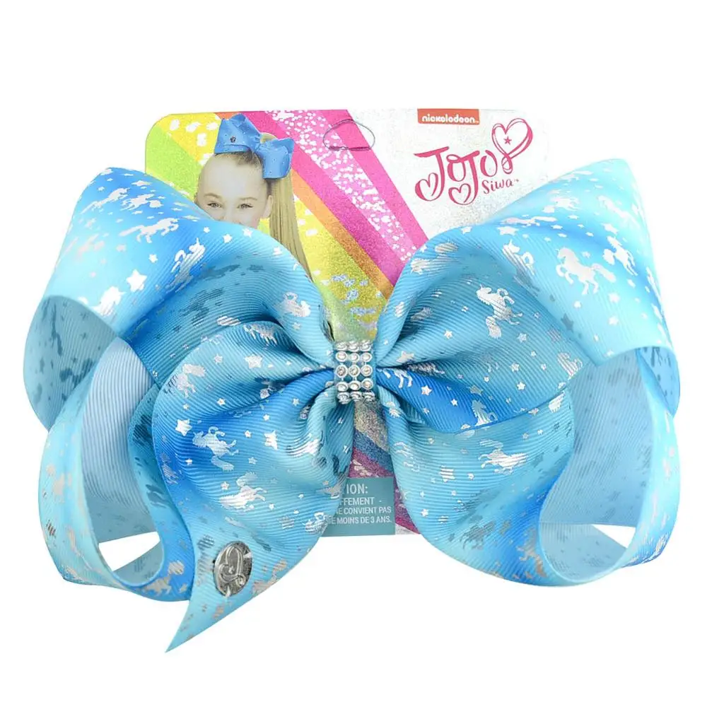 8 дюймов JoJo Луки Jojo Siwa Радужная принцесса лента бант для девочек ручной работы Изысканная заколка для волос Детские аксессуары для волос