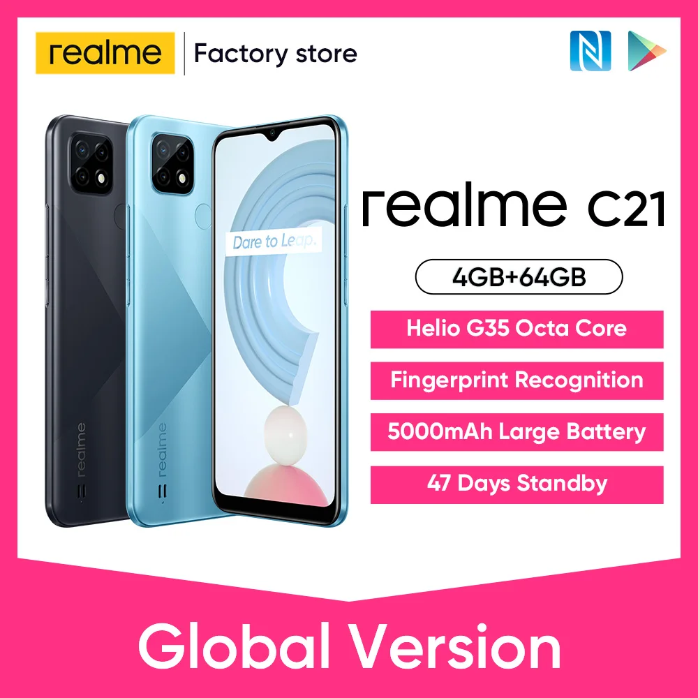 Смартфон realme C21 глобальная версия, Helio G35 восемь ядер, 4 Гб 64 ГБ, дисплей 6,5 дюйма, аккумулятор 5000 мАч, 47 дней в режиме ожидания, 3 слота для карт|Смартфоны| | АлиЭкспресс