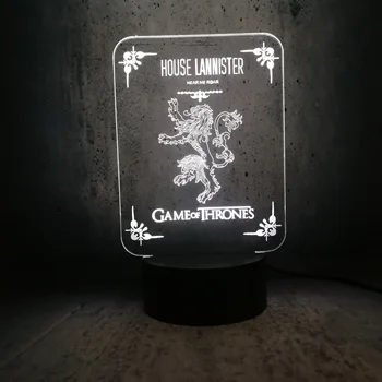 

HOUSE LANNISTER moon lamp HEAR ME ROAR 3D LED Lamp Game of Thrones night light exhibition lava display