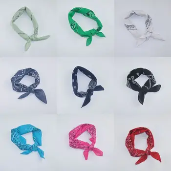 

54x54cm Bright Colorful Unisex Cotton Bandana Headwrap Hip Hop Dance Sport Scarf Paisley Floral Print Motorcycle Scarf Wristband