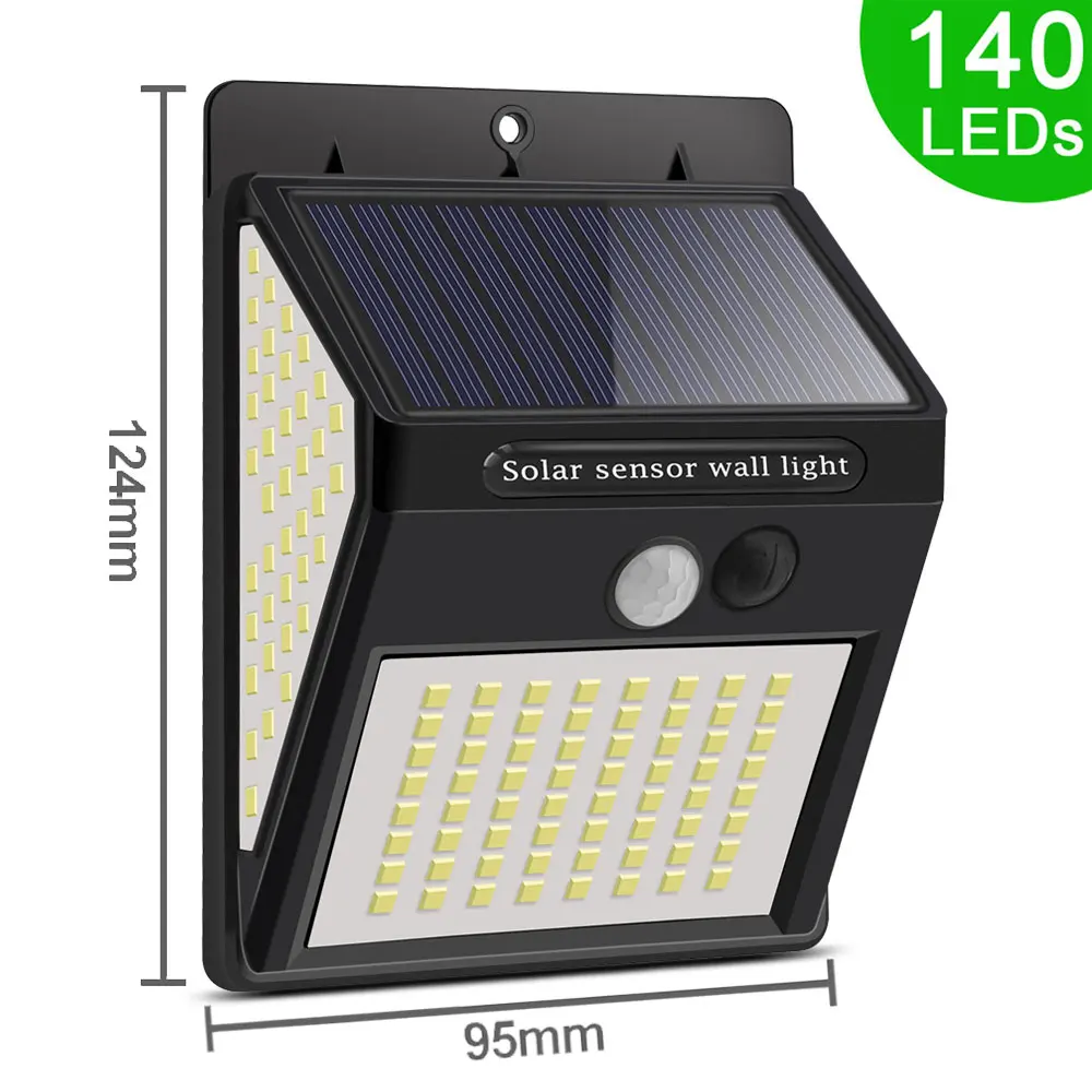 outdoor fence lights 196-140 LED Outdoor Solar Wall Light Lamp With PIR Motion Sensor Waterproof Solar Powered Light Decor for Garden New Year's eve solar powered patio lights Solar Lamps