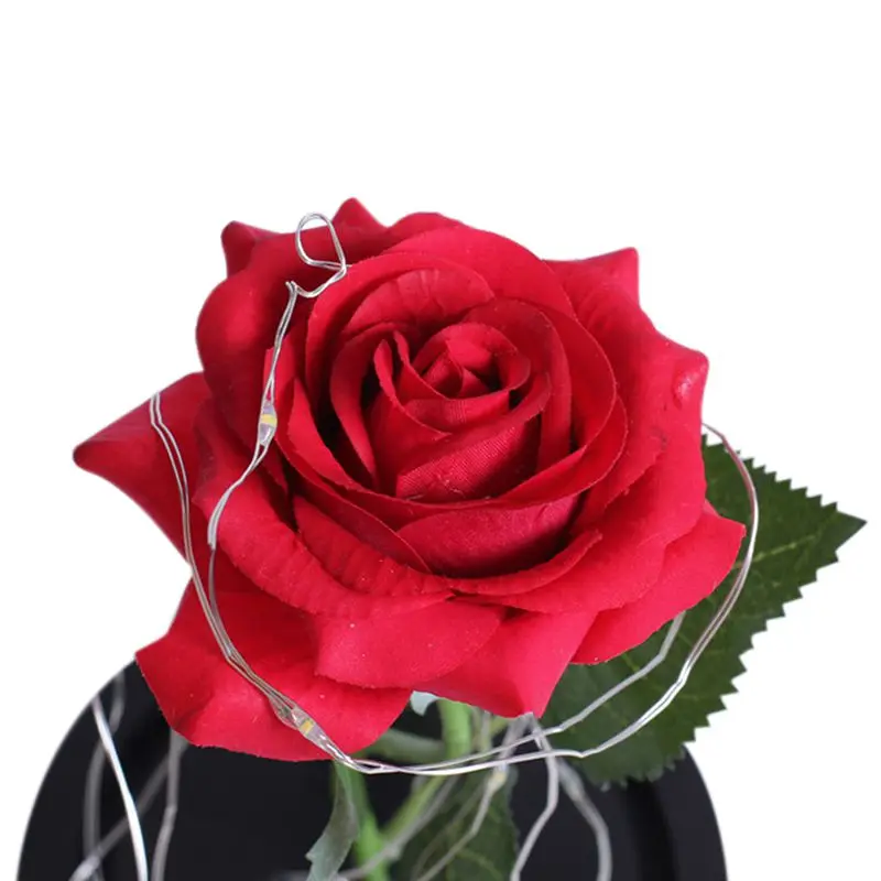День Святого Валентина Galaxy Rose Flower USB Powered светодиодный светильник в стеклянном куполе на деревянной основе(в комплект не входит батарея