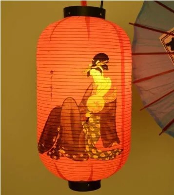 Японский ukiyo КРАСОТА живопись Украшенные бумажные фонари использовать в японском ресторане, бумажные фонари, украшенные в кабарете