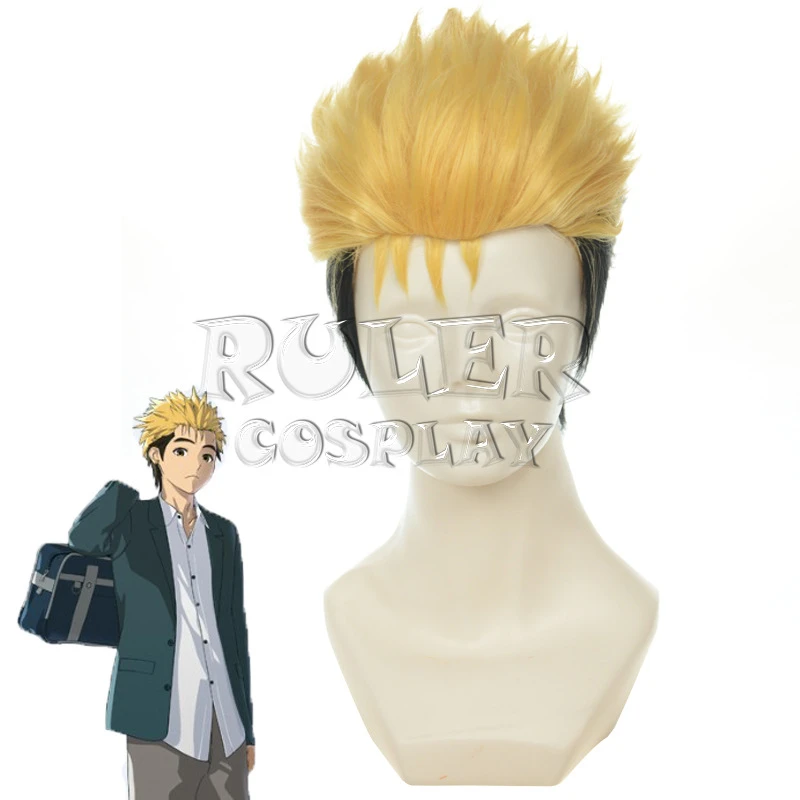 

Ajin Crawl Cosplay Wig Yellow Black Short Heat-resistant Fiber Hair Peruca Anime Costume Wigs